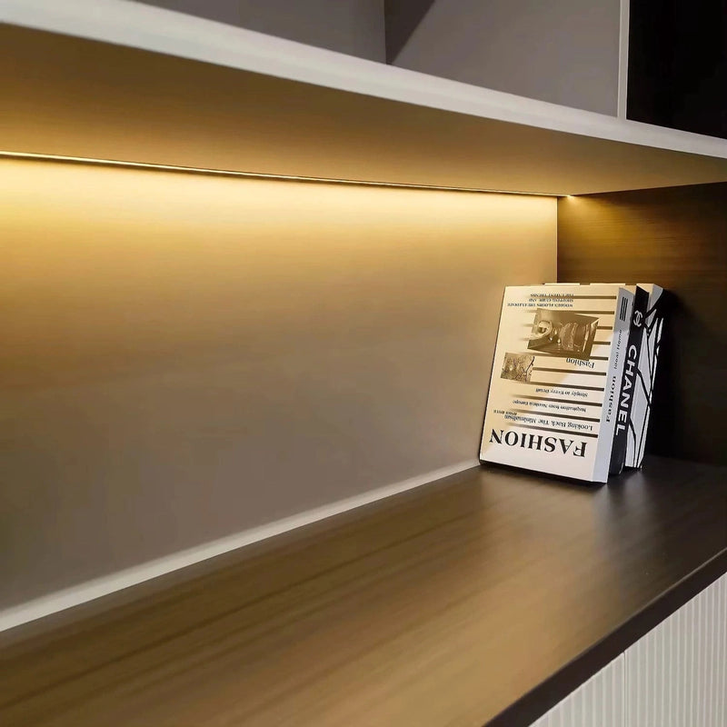 Ryan · Modern Office Shelves w/ Lighting, Storage
