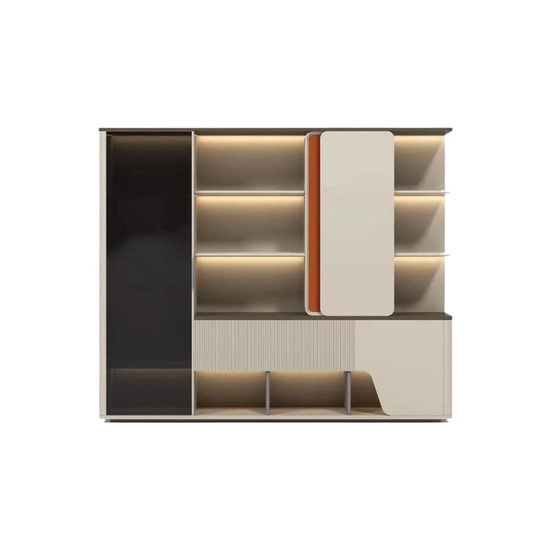 Ryan · Modern Office Shelves w/ Lighting, Storage