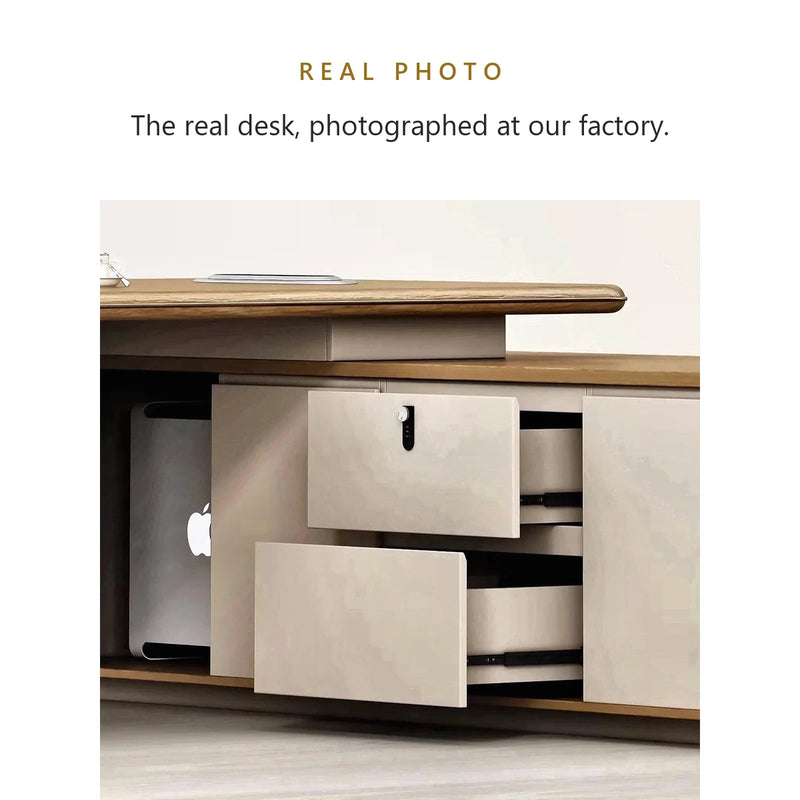 Real photo of the Halsey desk's drawers at our factory