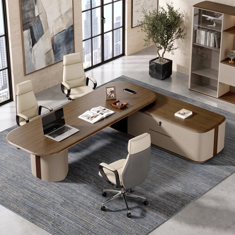 Secord desk in a stone tower office with a city view, photo 6