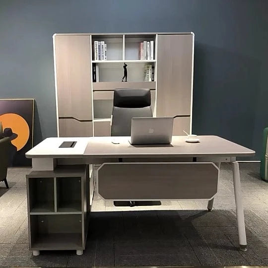 Escritorio ejecutivo en forma de L gris Sienna de 63-71