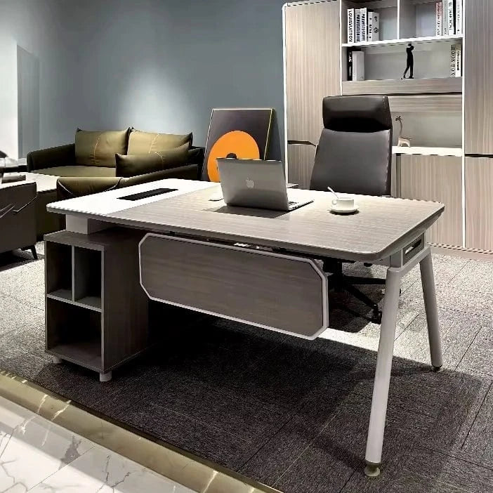 Escritorio ejecutivo en forma de L gris Sienna de 63-71