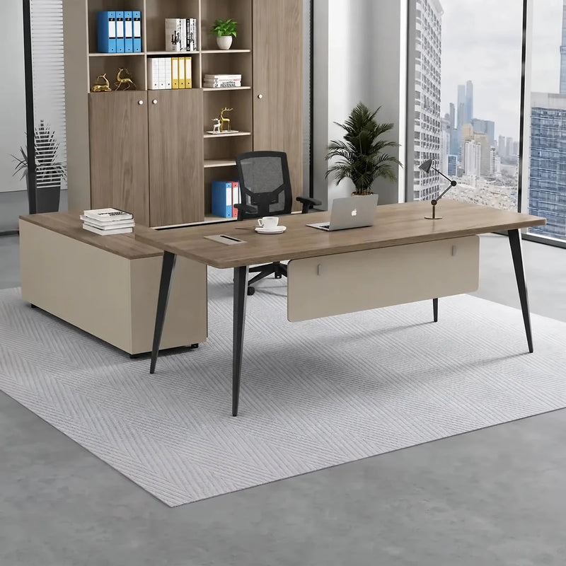 Tawn manager desk with storage hutch in a skyline office