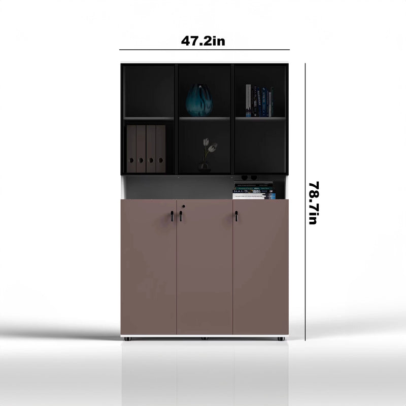 Tosca ยท Office Cabinet w/ Glass Panel Display Shelves