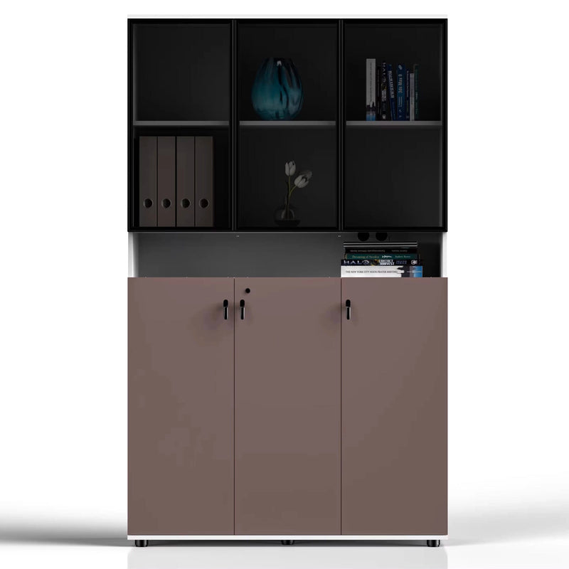 Tosca ยท Office Cabinet w/ Glass Panel Display Shelves