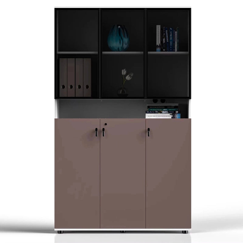 Tosca ยท Office Cabinet w/ Glass Panel Display Shelves