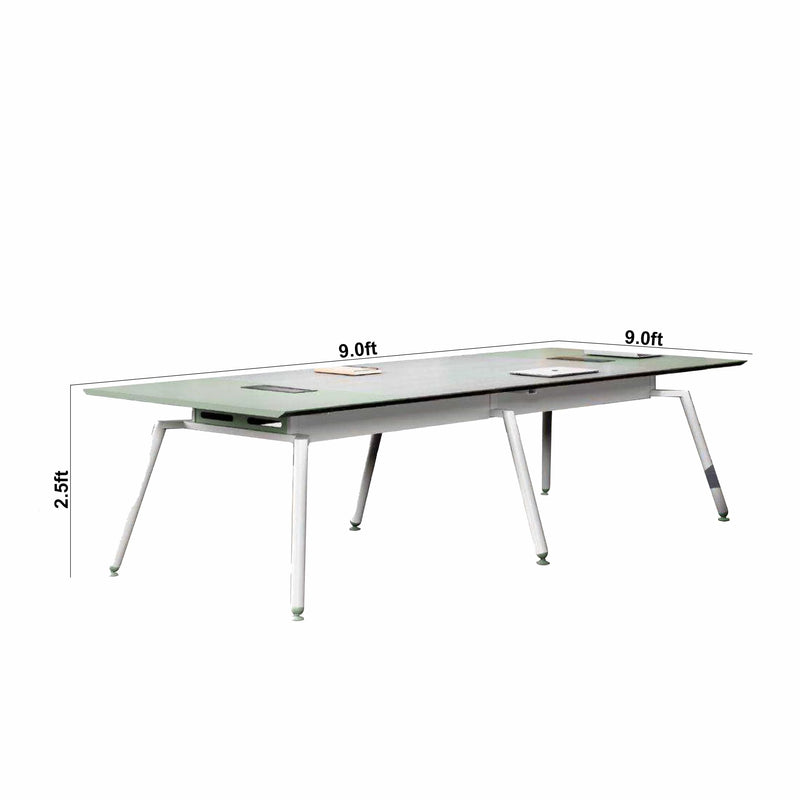 Mesa de conferencias redonda gris Tundra de 8 a 9 pies con acabado laminado | AF Chroma Pastel Gray JY-SH