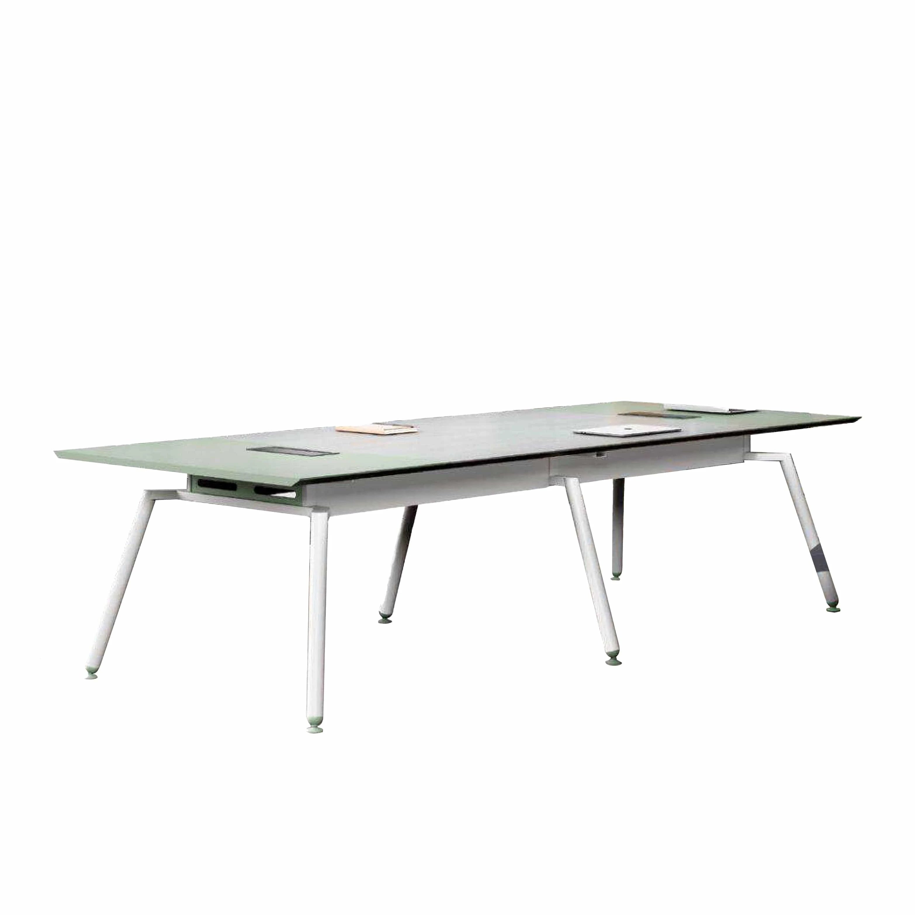 Mesa de conferencias redonda gris Tundra de 8 a 9 pies con acabado laminado | AF Chroma Pastel Gray JY-SH