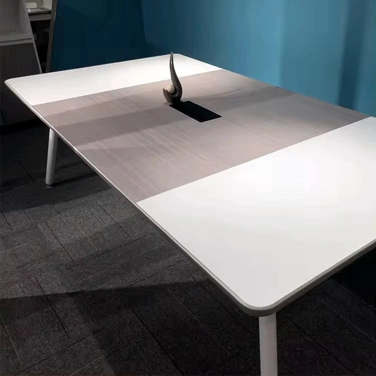 Mesa de conferencias redonda gris Tundra de 8 a 9 pies con acabado laminado | AF Chroma Pastel Gray JY-SH