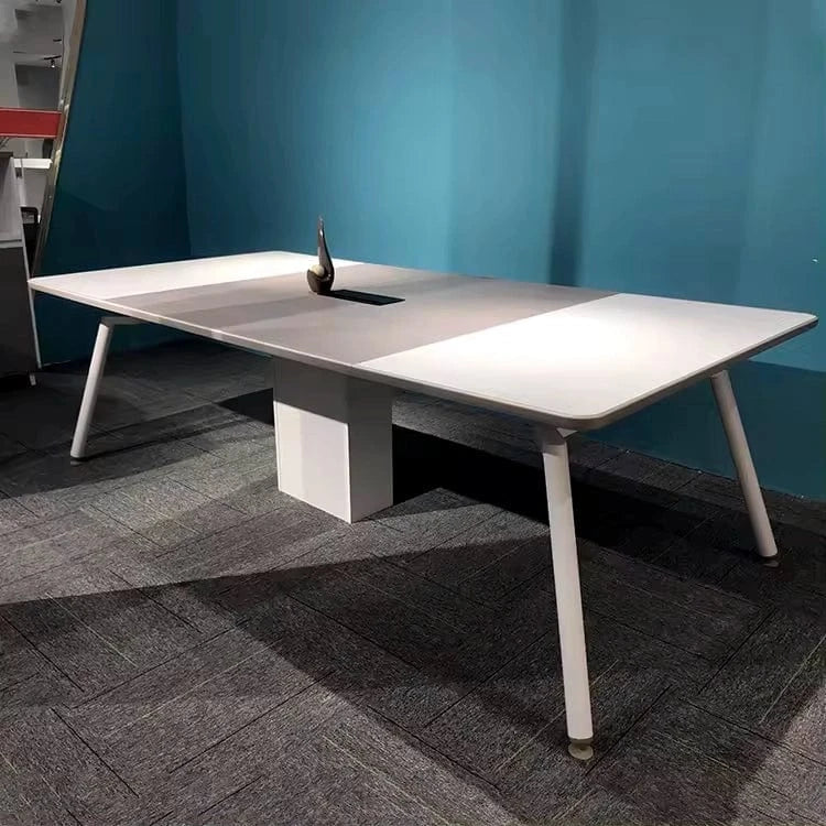 Mesa de conferencias redonda gris Tundra de 8 a 9 pies con acabado laminado | AF Chroma Pastel Gray JY-SH