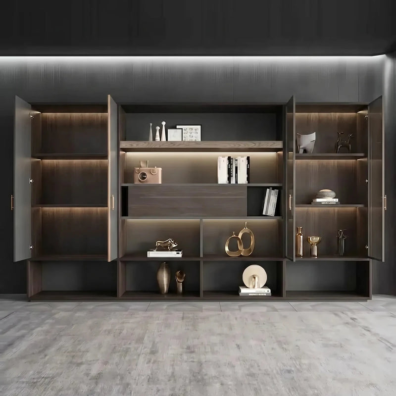 Avylen · Office Shelves w/ Integrated Lighting & Storage