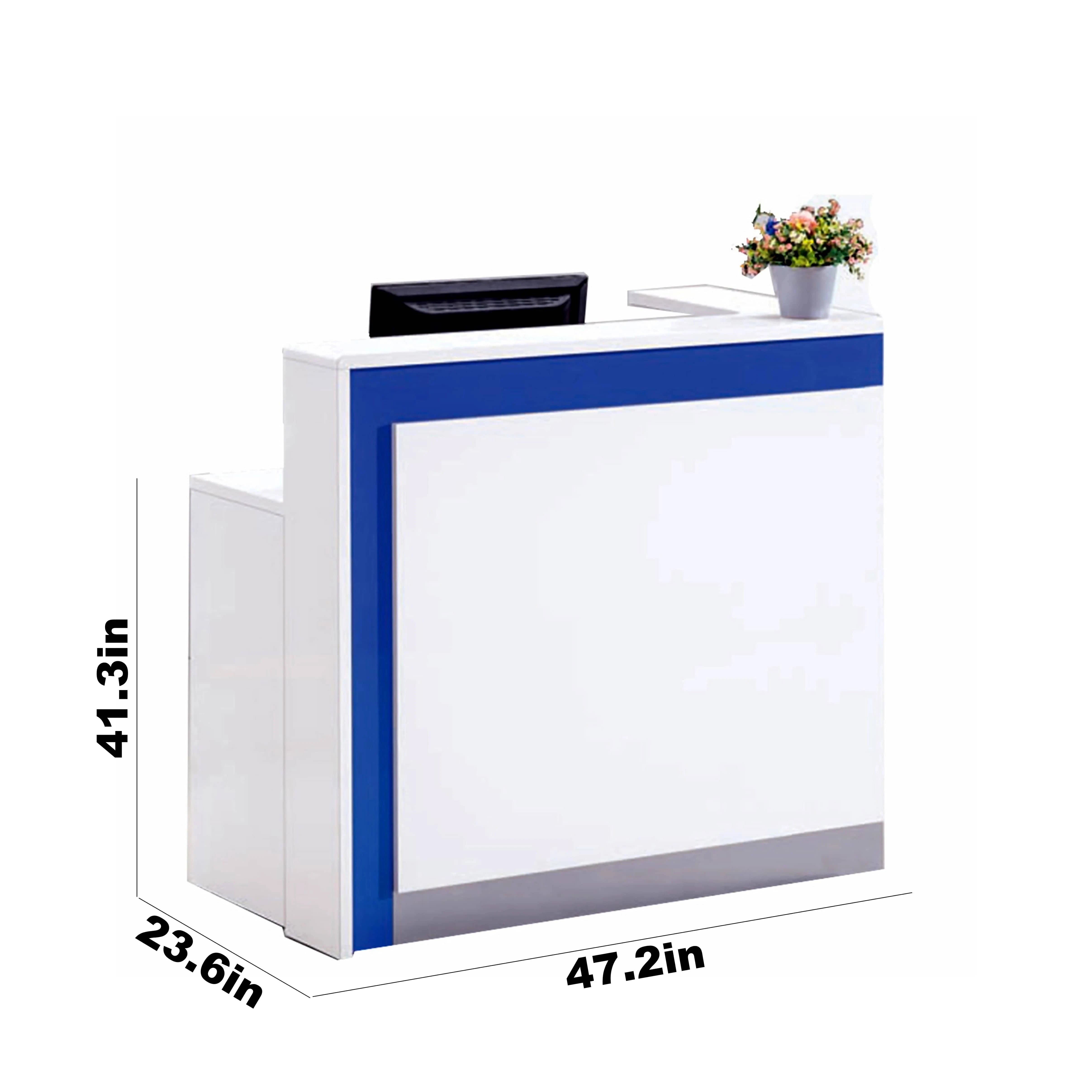 Escritorio de recepción rectangular blanco Valor de 47