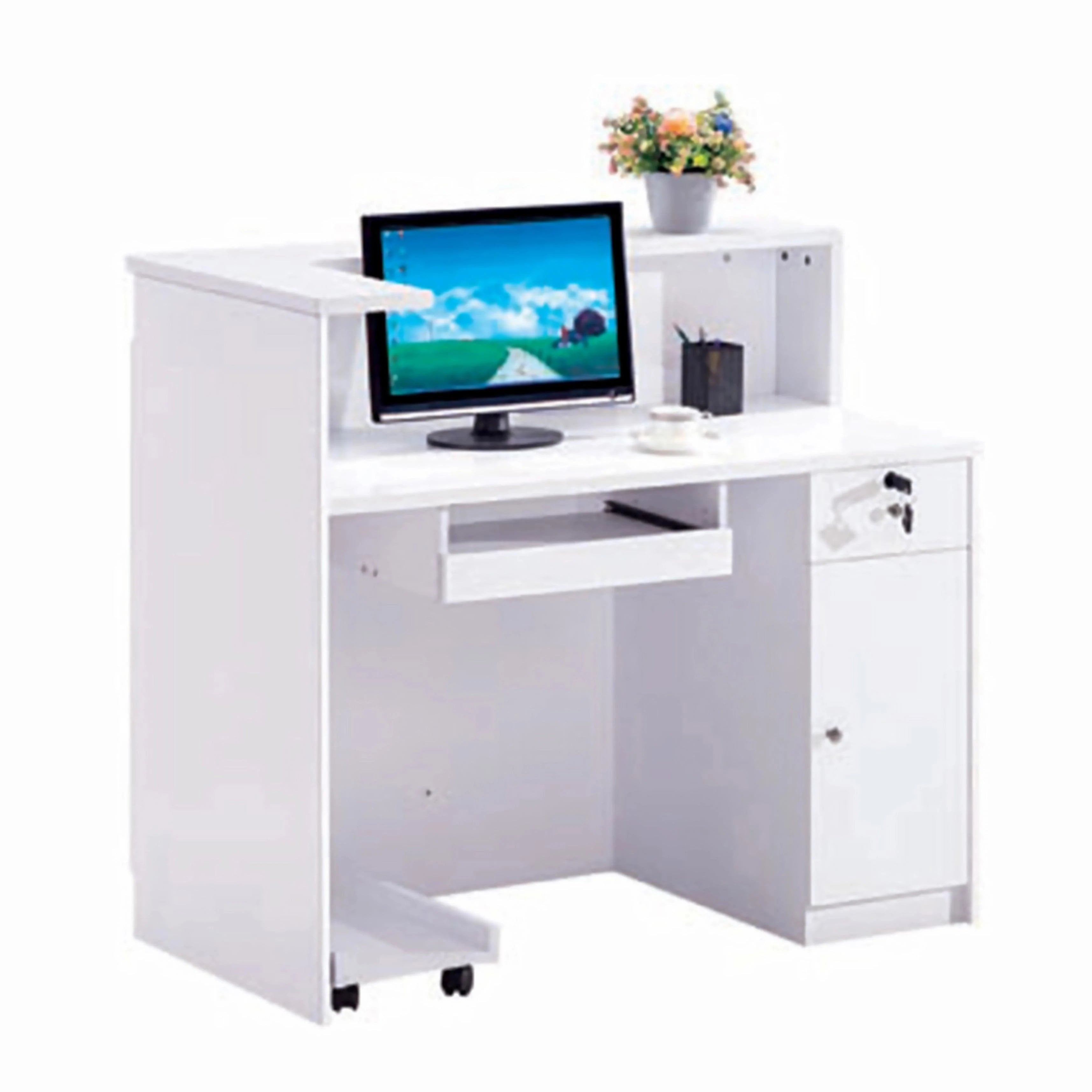 Escritorio de recepción rectangular blanco Valor de 47