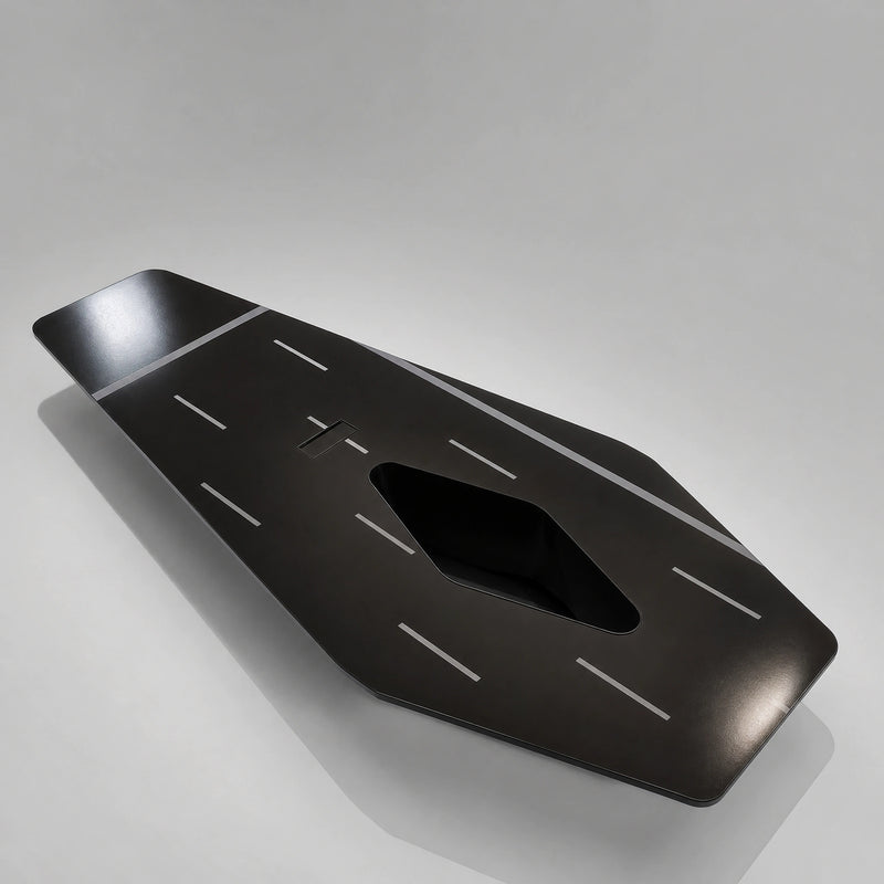 Vertix · Conference Room Table, Tapered Hexagon — Glossy Black