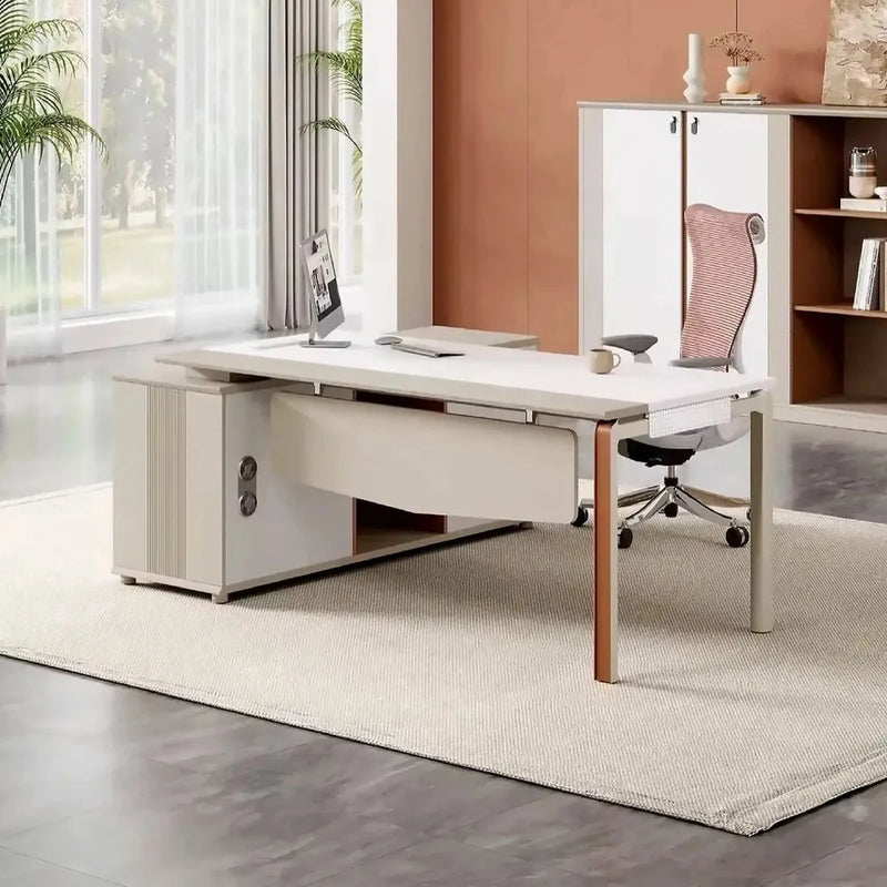 Westney manager desk in a terracotta studio office