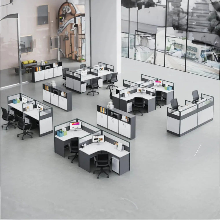 Open-plan office furnished as part of a complete office fit-out