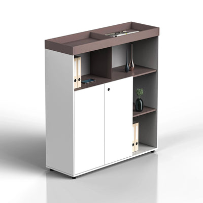 Merceli Ivory Collection: Crisp White & Dark Pink Executive Furniture