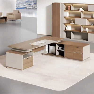 Monteverde Collection: Elegant Beige & Brown Executive Furniture