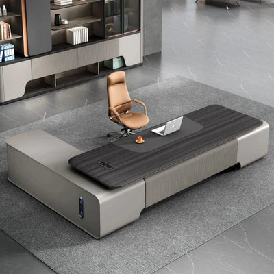 Merceli Gray Collection: Elegant Light Gray Executive Furniture