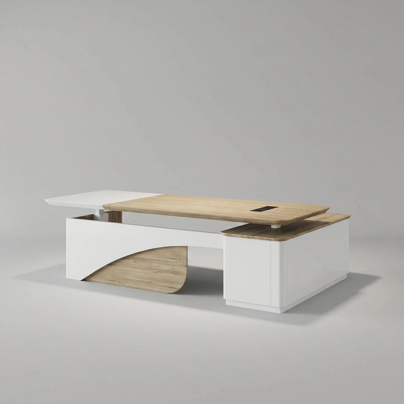 Albion · Executive L-Shaped Standing Desk, Adjustable Height (mirrored) [flipped-from:47656031617084]