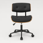 Fenby mid-century modern office chair in black, front view