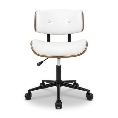 Fenwyn mid-century modern office chair in cream, front view