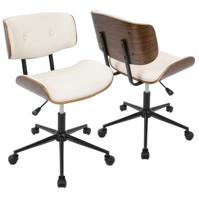 Fenwyn mid-century modern office chair in cream, photo 1