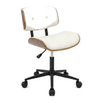 Fenwyn mid-century modern office chair in cream, front angled view