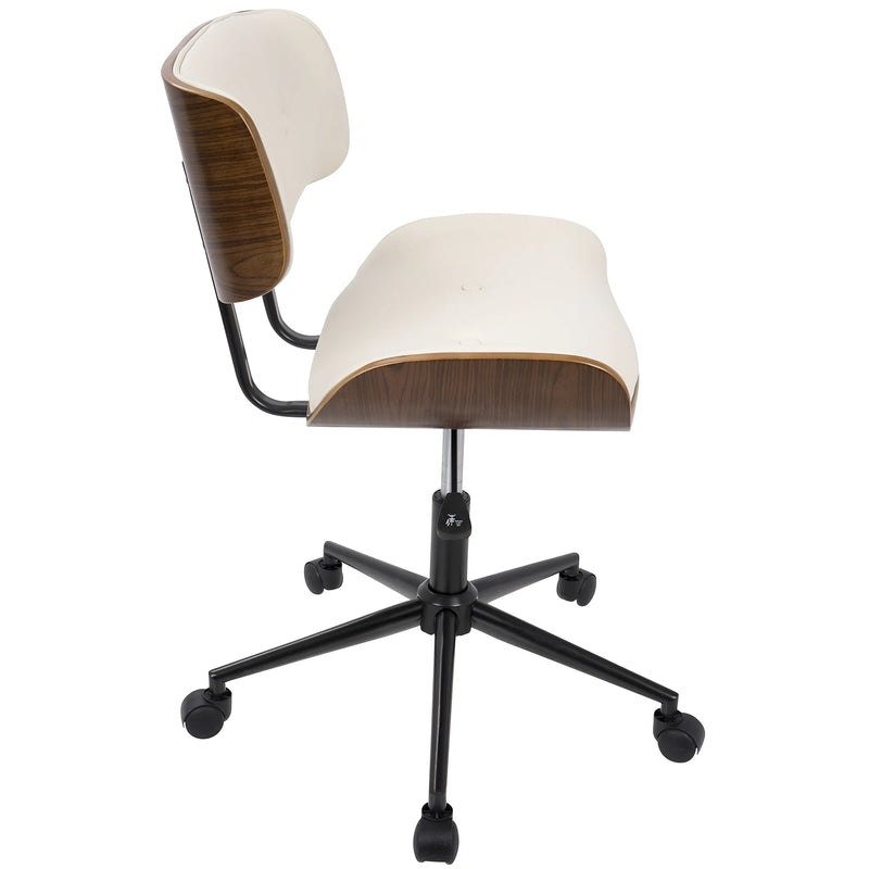 Fenwyn mid-century modern office chair in cream, photo 2