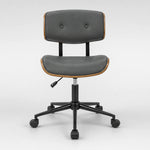 Fenmere mid-century modern office chair in gray, front view
