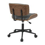 Fenmere mid-century modern office chair in gray, back angled view