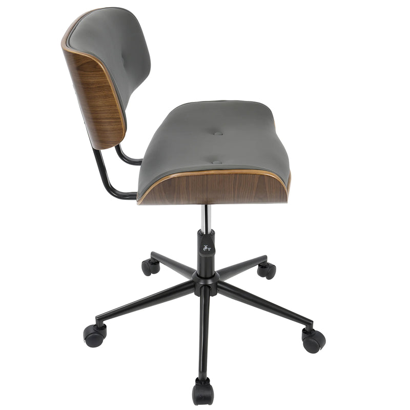 Fenmere mid-century modern office chair in gray, photo 2