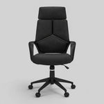 Kenmure high-back executive office chair in black, front view