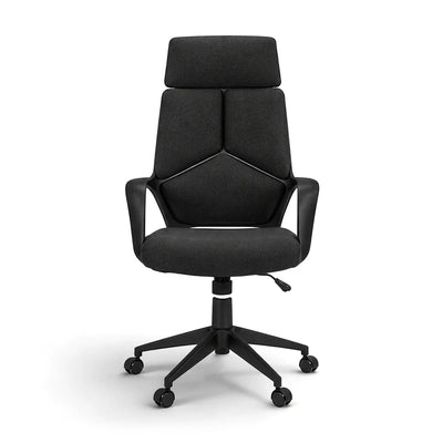 Kenmure high-back executive office chair in black, front view