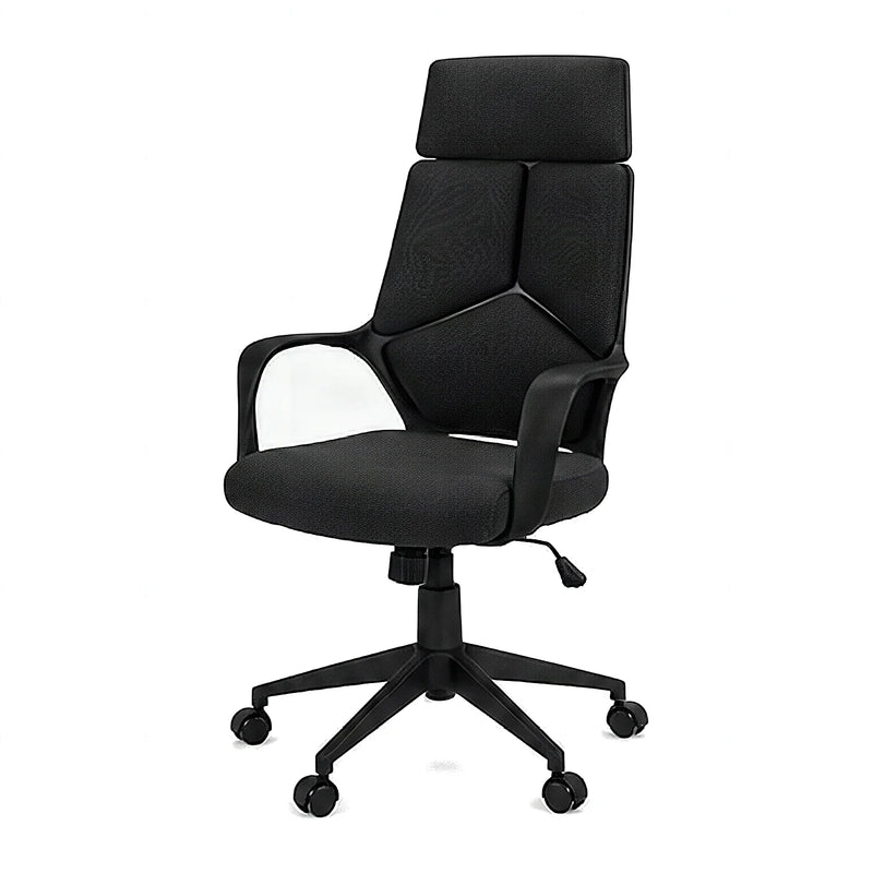 Kenmure high-back executive office chair in black, front angled view