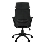 Kenmure high-back executive office chair in black, back view