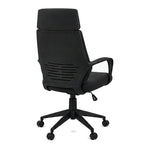 Kenmure high-back executive office chair in black, back angled view
