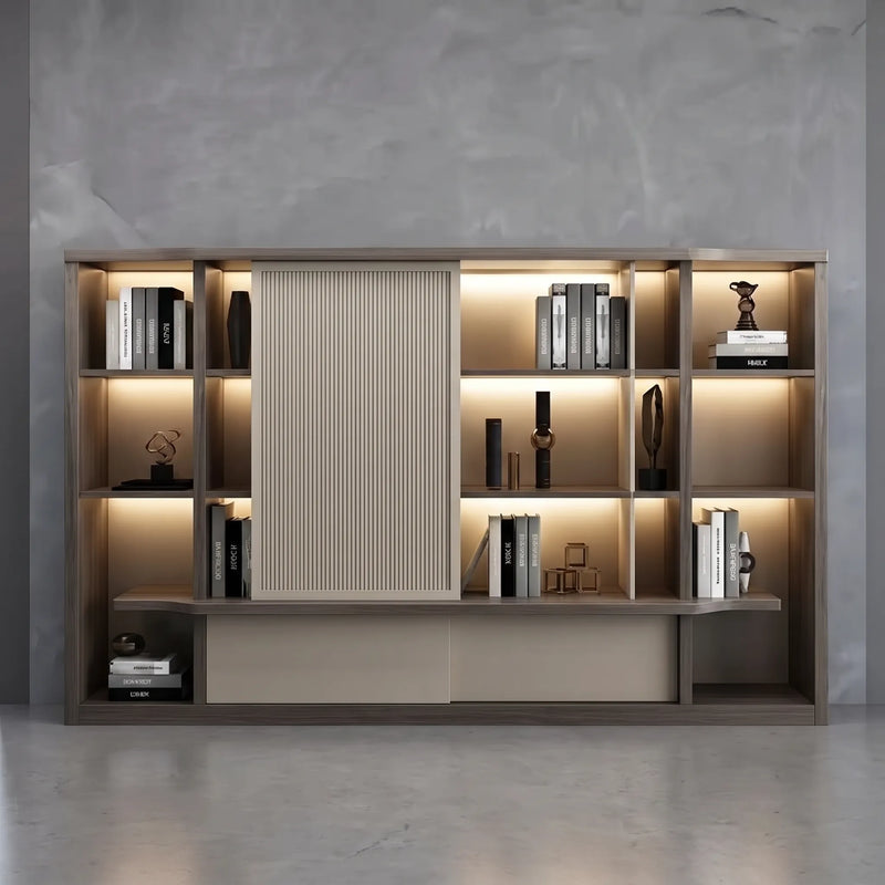 Alvric · Office Shelves w/ Integrated Lighting & Storage