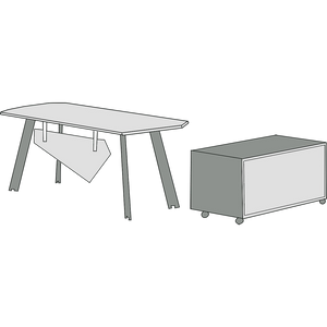 Desk with Mobile Storage