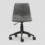 Linby faux leather task chair in gray, front view