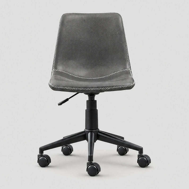 Linby faux leather task chair in gray, front view