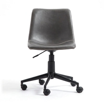 Linby faux leather task chair in gray, front view