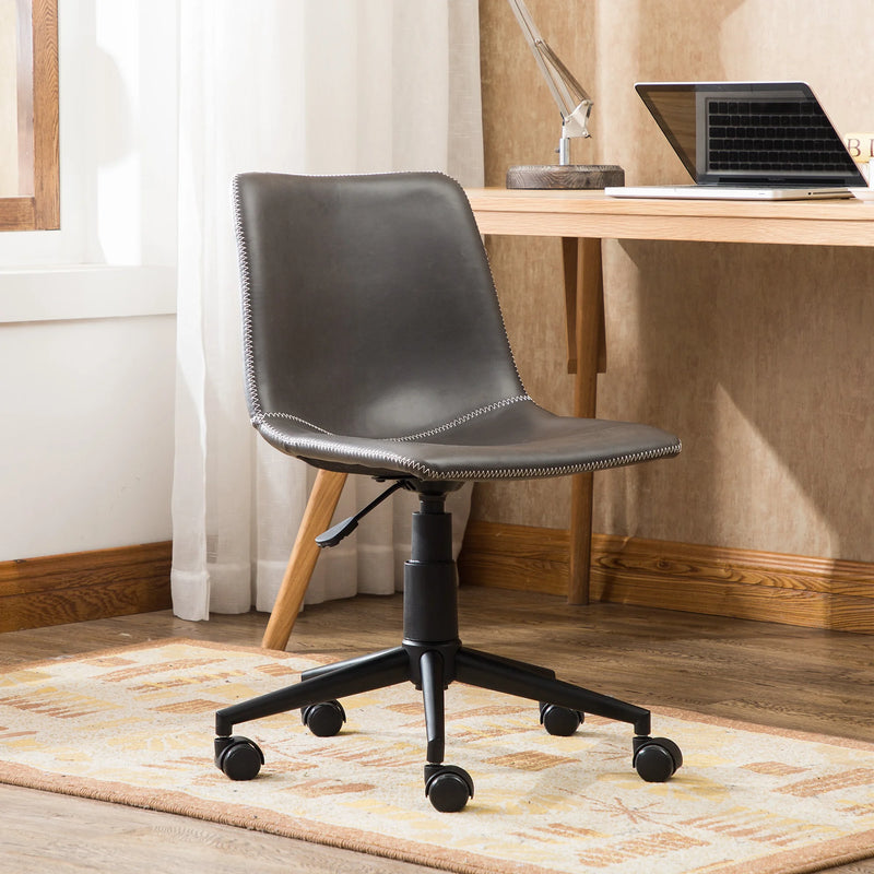 Linby faux leather task chair in gray, photo 1