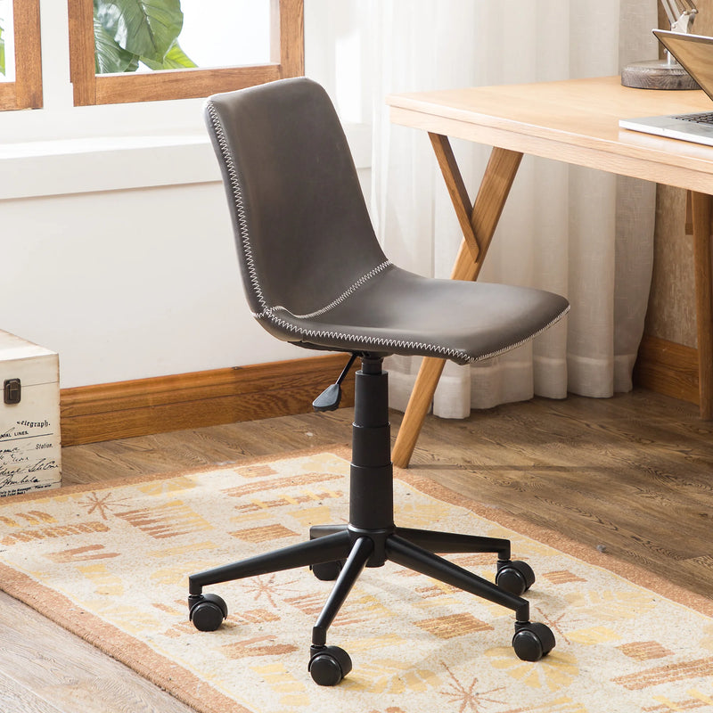 Linby faux leather task chair in gray, photo 4