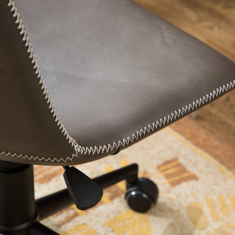 Linby faux leather task chair in gray, photo 7