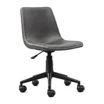 Linby faux leather task chair in gray, front angled view