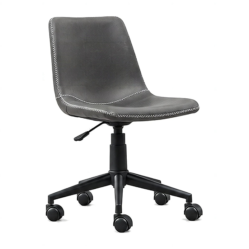 Linby faux leather task chair in gray, front angled view
