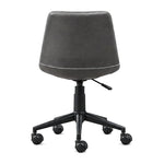 Linby faux leather task chair in gray, back view