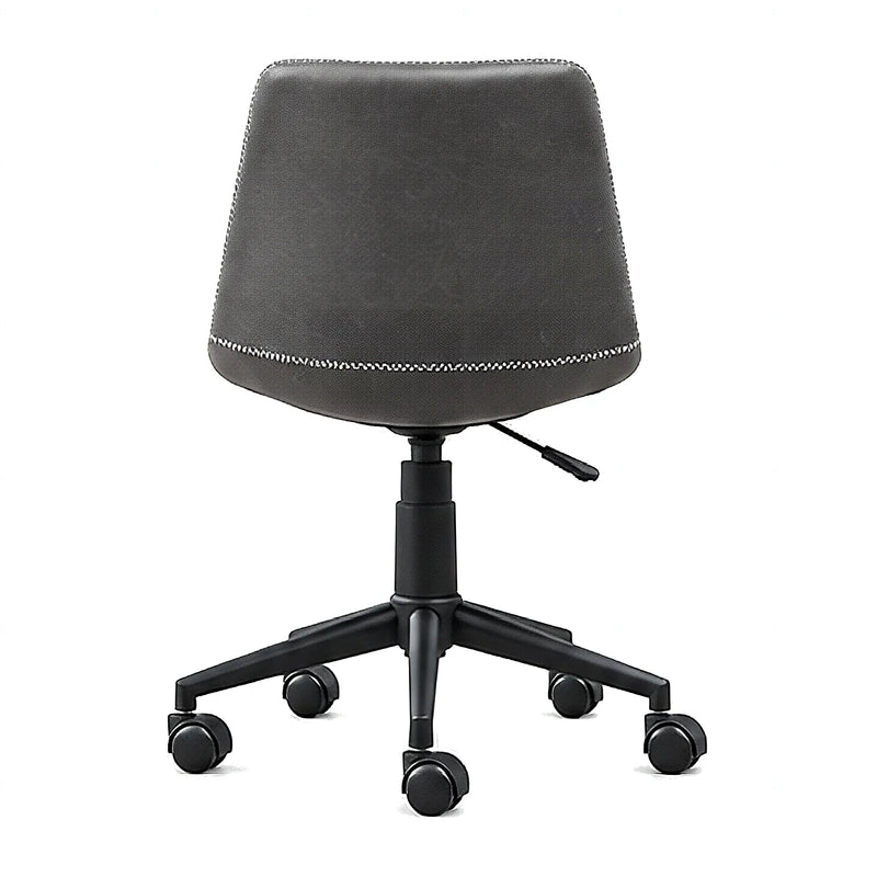 Linby faux leather task chair in gray, back view