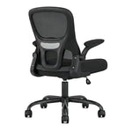 Keld mesh task chair in black, back angled view